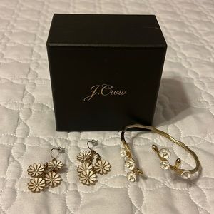 J. Crew flower earring bracelet set